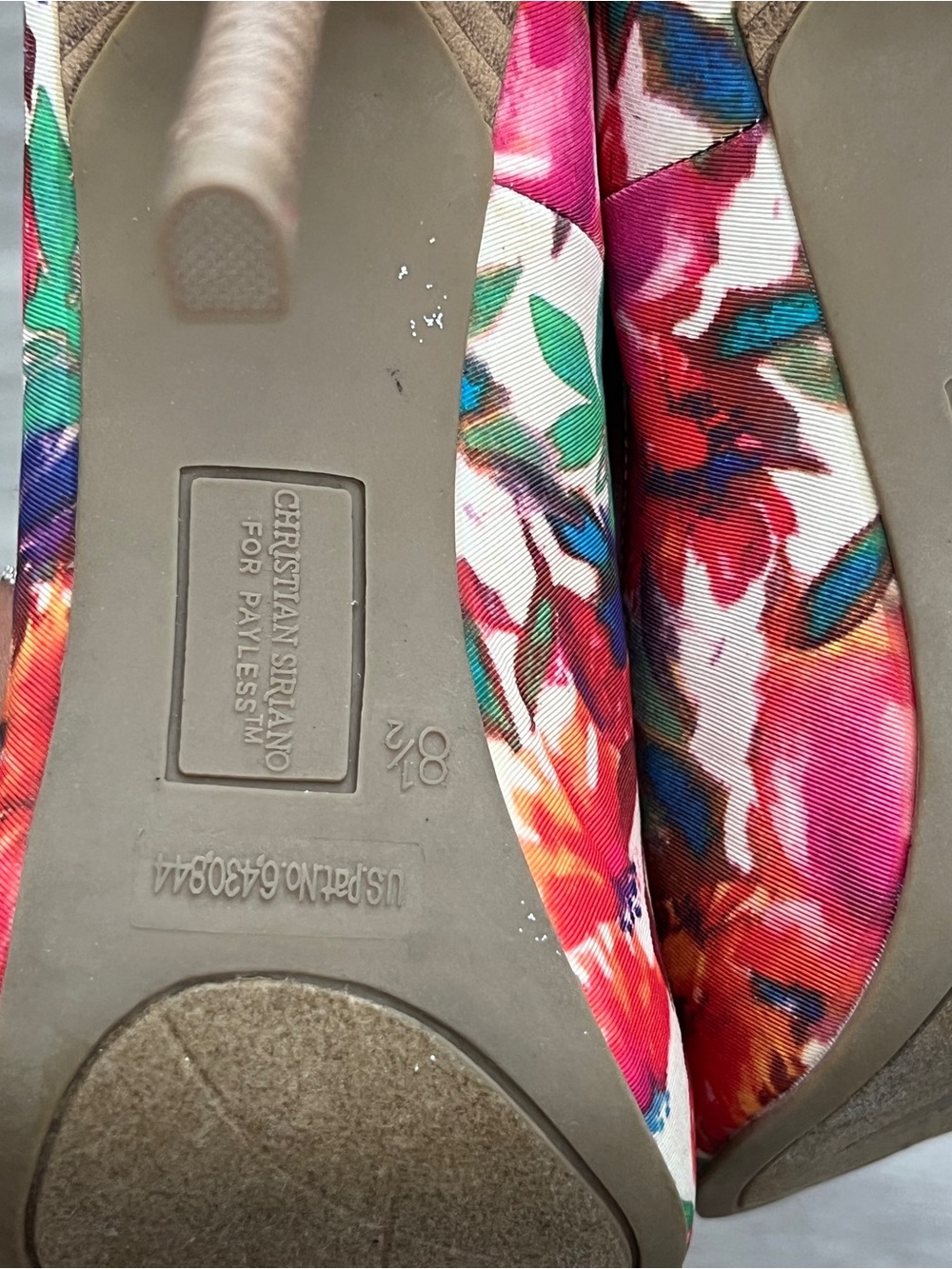 Christian Siriano for Payless Floral Peep Toe Stiletto Heels Size 8.5 - Picture 4 of 9
